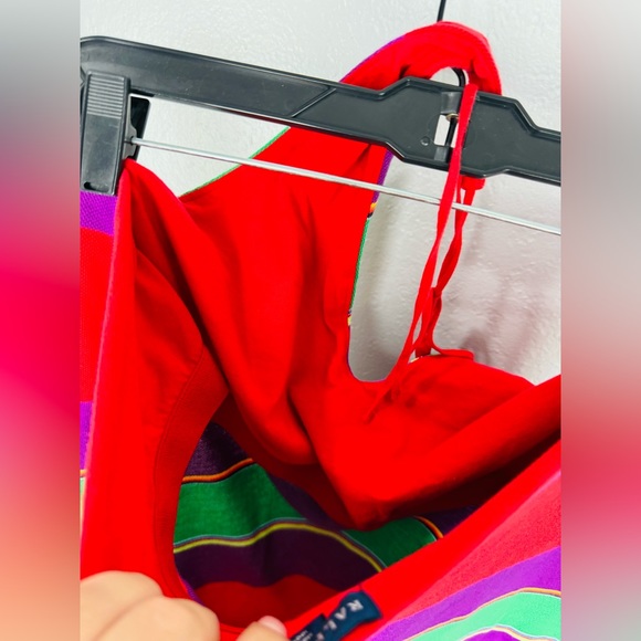 Ralph Lauren Blue Label Y2K Multicolor Stripe Halter Style Dress - Picture 6 of 7